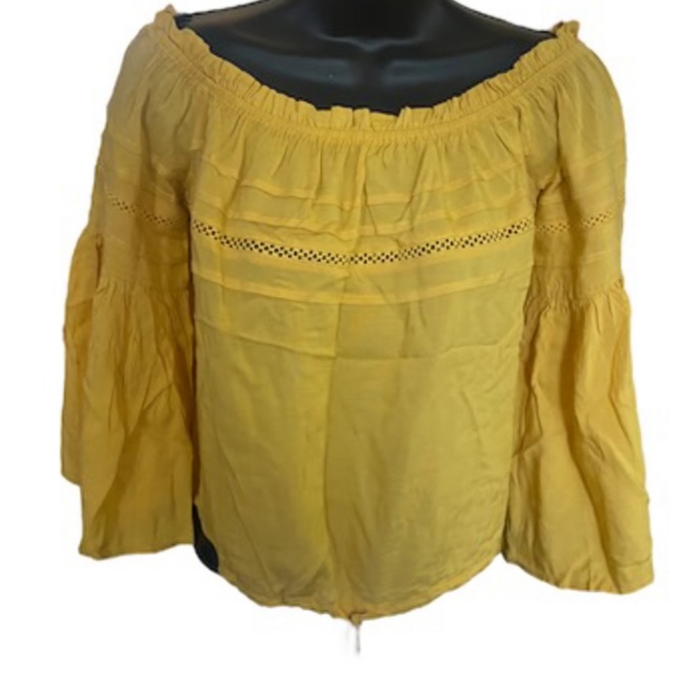 Off the shoulder yellow top